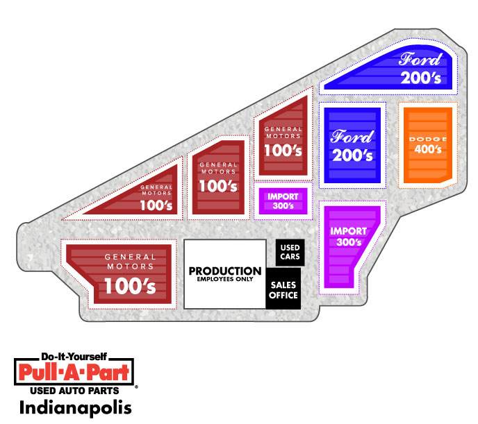 Map of Pull-A-Part's Junkyard in Indianapolis location image