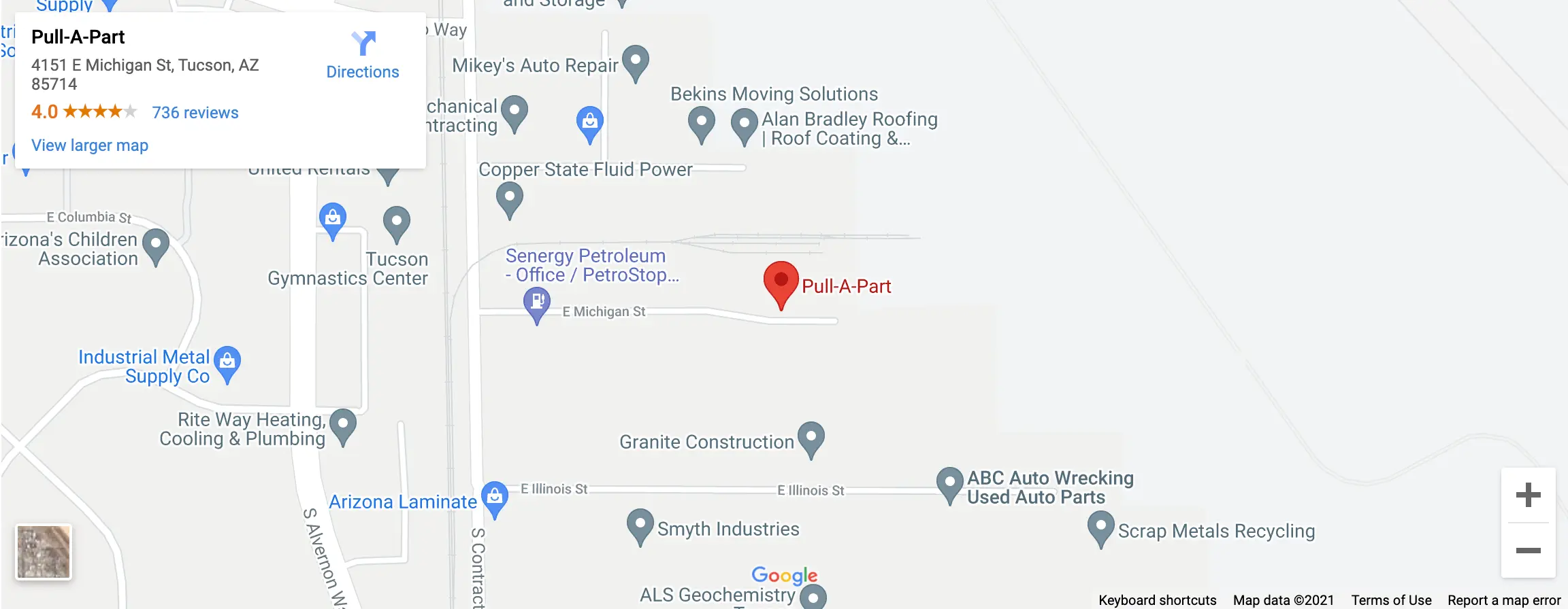 Get Directions to Pull-A-Part Tucson